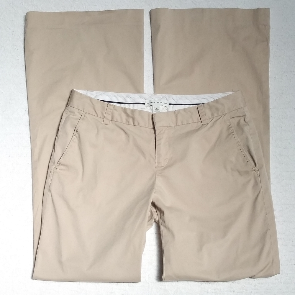 Banana Republic Khaki Stretch Pants Size 6 - Picture 2 of 7